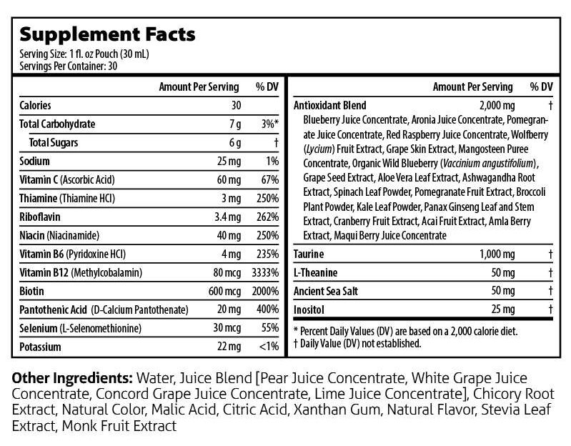 Amare sunrise - Supplements Facts